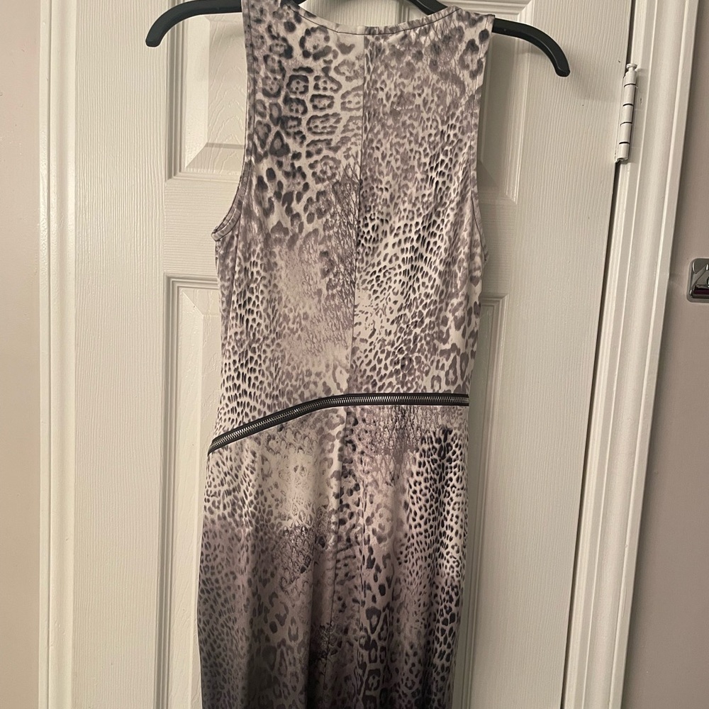 Jennifer Lopez Leopard print dress with Silver zippers